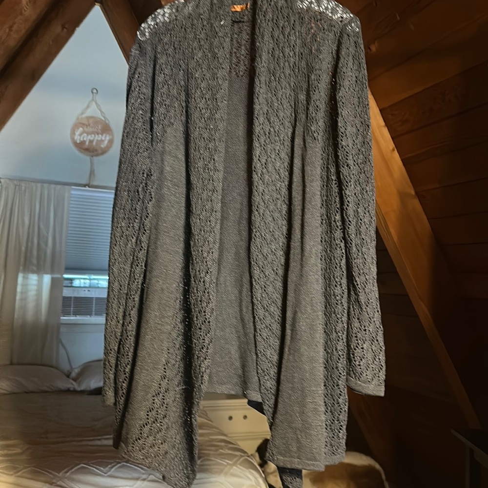 Cardigan charcoal plus size 2x